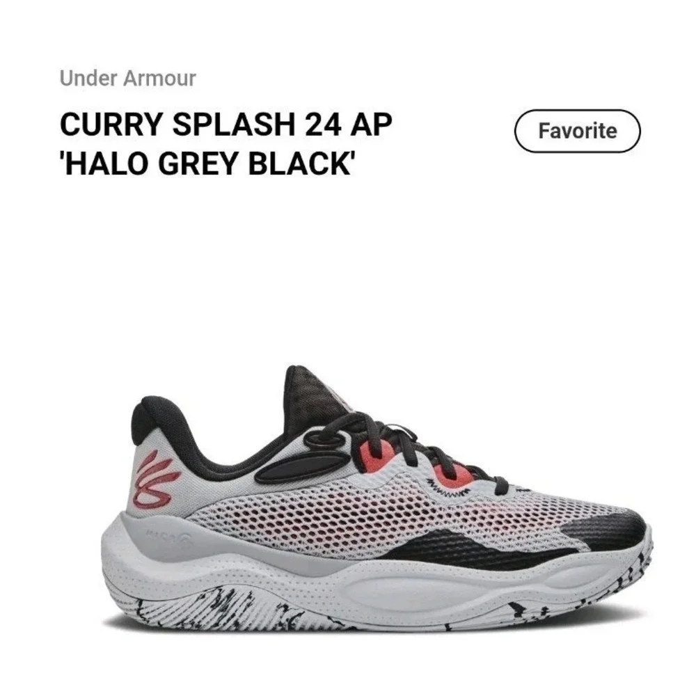Under Armour Curry Splash 24 Men's 10  Sneaker Halo Grey Black Red 3027636-101